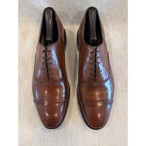 Allen Edmonds Park Avenue 10 D Coffee Leather Cap Toe Oxford Shoes Made in USA